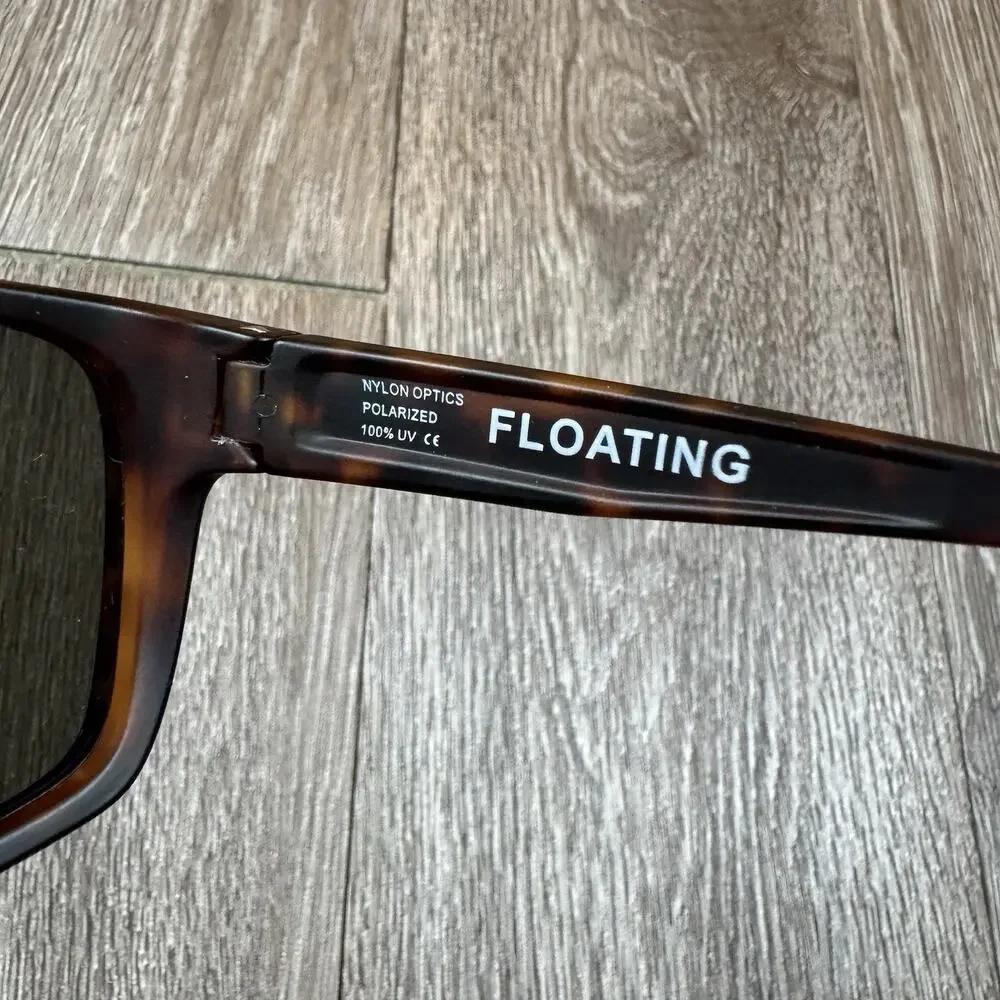 RHEOS BIMINI UNISEX FLOATING POLARIZED SUNGLASSES BLUE LENS TOROISE FRAME